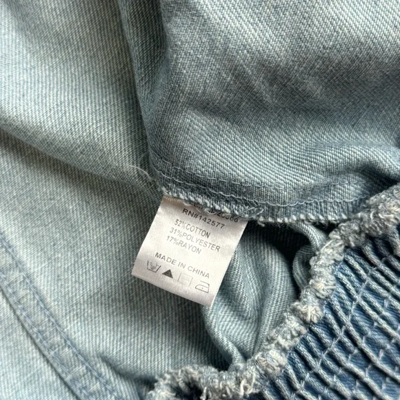 HAUTE MONDE O-Ring Zipper Wash Denim Bomber Jacket Size M - Picture 6 of 13